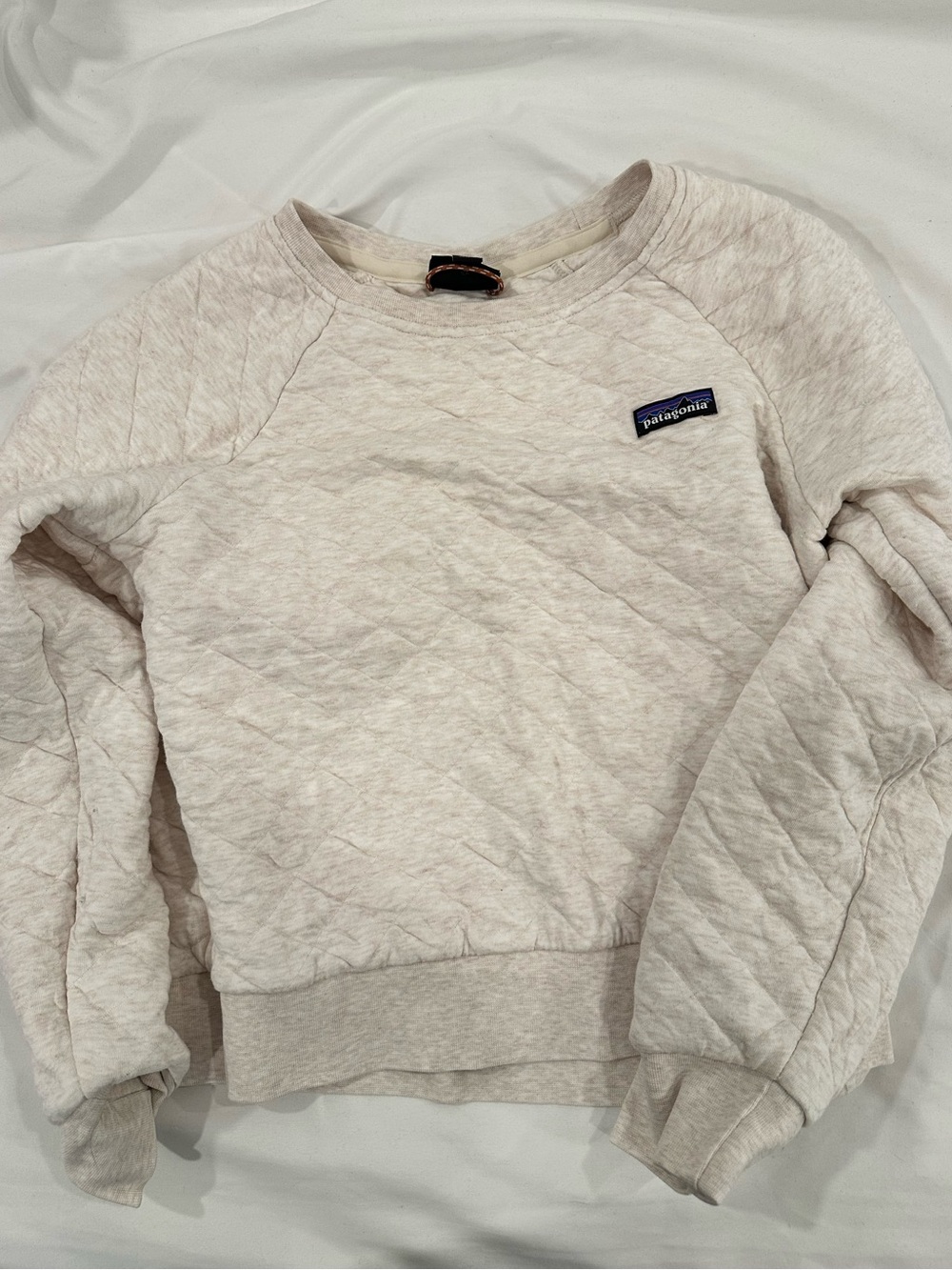 Patagonia Light Cream Quilted Organic Cotton Pullover